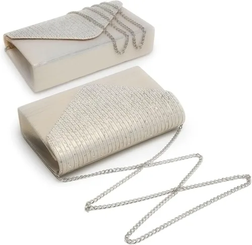 Miniatura 2 de Dasein Bolso de mano con satén satinado para mujer, tipo embrague, para noche, bandolera, bolsos, fiesta, graduación, boda, sobre