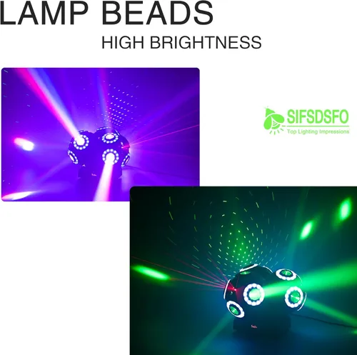 Miniatura 5 de Luz LED de cabeza móvil para DJ, haz giratorio, luces de escenario, foco puntual, iluminación para eventos, control de sonido, Dmx512, DJ, KTV
