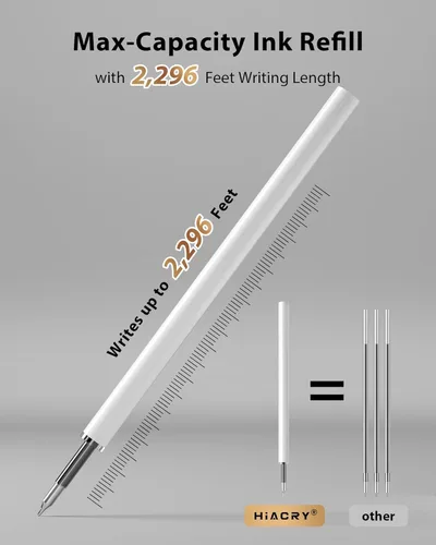 Miniatura 6 de Hiacry 8 bolígrafos de gel de punta fina de 0.028 pulgadas, tinta negra, escritura suave, secado rápido, larga duración, suministros escolares