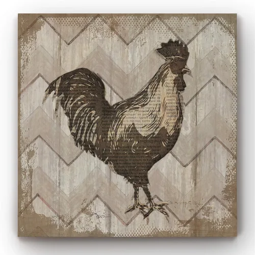 Miniatura 10 de Renditions Gallery Arte moderno de gallina con flores sobre lienzo estirado para decoración de pared