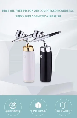 Miniatura 3 de I.E.E. - Juego de aerógrafo de maquillaje portátil recargable con mini compresor de aire, vaso de tinta, bolígrafo en aerosol para tatuaje, arte