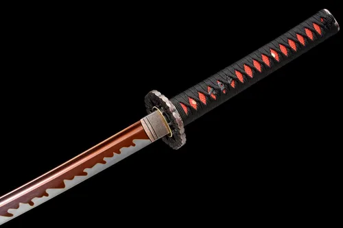 Miniatura 8 de Espada Katana Tradicional Forjada a Mano con Templado de Calor/Arcilla Verdaderas Katanas de Acero al Carbono 1060/1095 T10, Afilar, Espiga