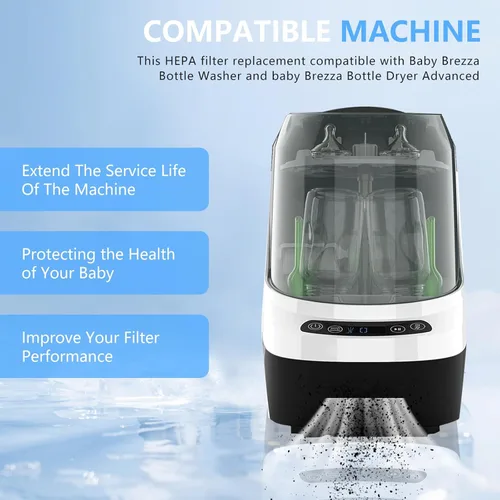 Miniatura 3 de Filtro HEPA de repuesto compatible con Baby Brezza Bottle Dryer Advanced y Baby Brezza Bottle Washer Pro