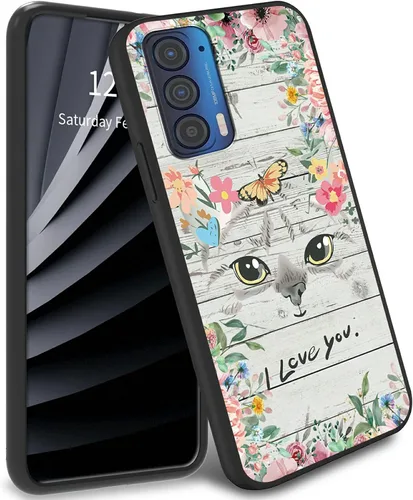 Miniatura 26 de Funda delgada para Moto Edge 2021 TPU con diseño de hojas de arte, cubierta de protección de cuerpo completo de goma de gel suave para Motorola Edge