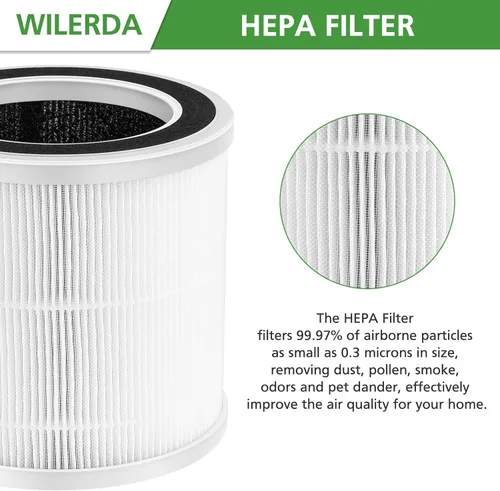 Miniatura 8 de Paquete de 2 filtros de repuesto solo compatibles con el purificador de aire Proton Purch, sistema de filtración de 3 pasos, filtro de aire