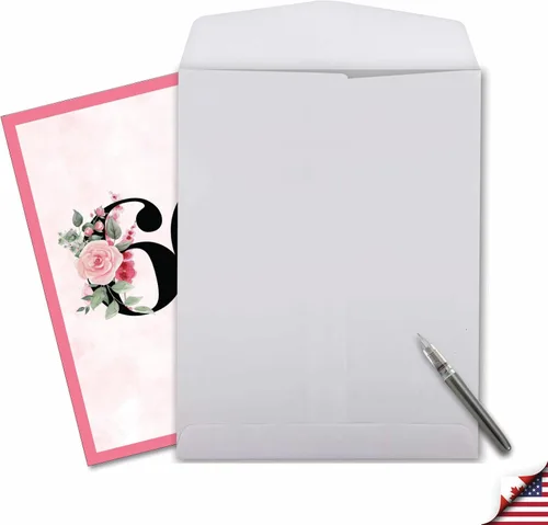 Miniatura 6 de NobleWorks Tarjeta de felicitación de aniversario del 60º hito jumbo de 8.5 x 11 pulgadas con sobre para hombres, mujeres (1 unidad) Floral Couple