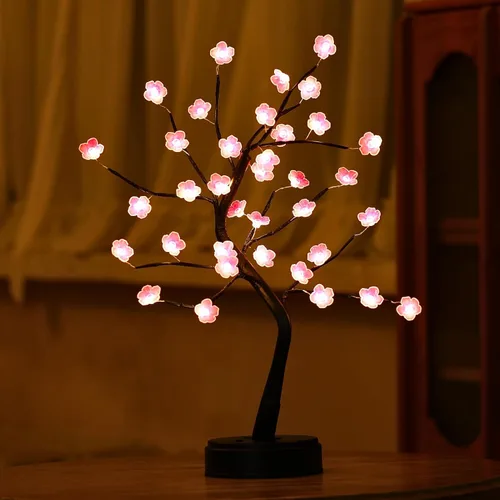Miniatura 9 de Meonua Luces de árbol bonsái para decoración de Pascua, lámpara de árbol de luciérnaga de 20 pulgadas con 108 luces LED, alimentadas por