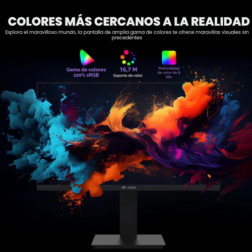 Miniatura 3 de CRUA - Monitor de juegos de 24.5 pulgadas 144Hz/165Hz, FHD (1920x1080P) 120% sRGB, monitor de computadora vertical ajustable