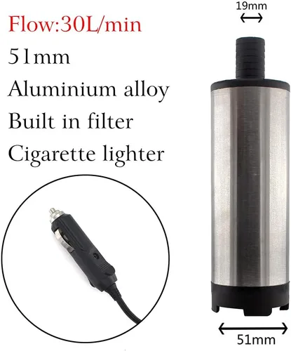 Miniatura 2 de Bombas de alimentación Diámetro 38 51MM DC 12V 24V Motor Succión Aceite Bomba de Disel de Agua, Bomba Sumergible Eléctrica para Automóvil