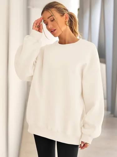 Miniatura 3 de EFAN - Sudaderas extragrandes para mujer, de vellón con capucha y cuello redondo, suéteres informales y cómodos, ropa de moda para invierno