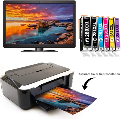 Miniatura 4 de Limeink Cartucho de tinta de repuesto compatible para impresoras PGI-280XXL CLI-281XXL 280 XXL 281XXL para impresoras Canon Pixma TS8100 TS8120