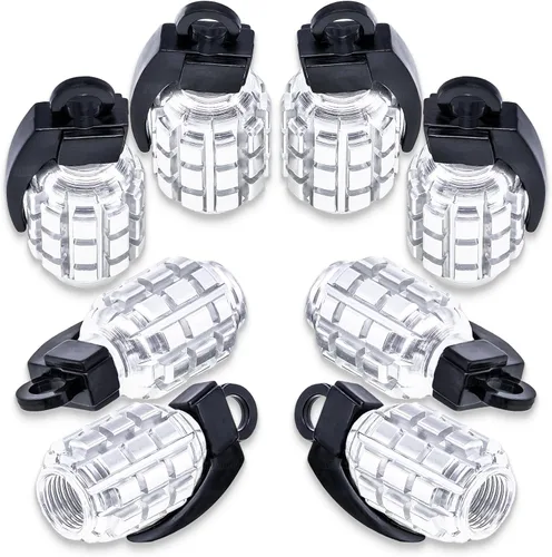 8 tapas de vástago de válvula de neumático, tapas de válvula de neumático de acero inoxidable para automóviles, camiones, SUV, motocicletas, Plateado