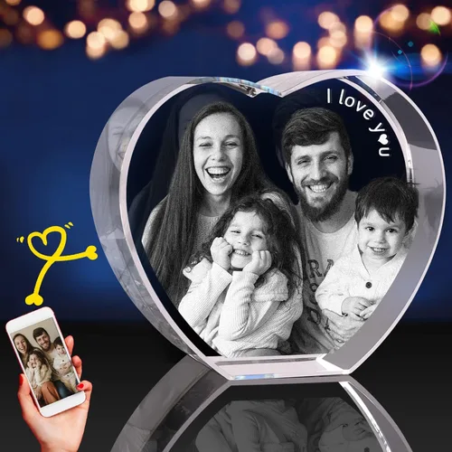 Foto de cristal 3D, regalo personalizado. Regalos personalizados para papá y mamá, él, ella, esposa y marido. Regalos de imagen personalizados para
