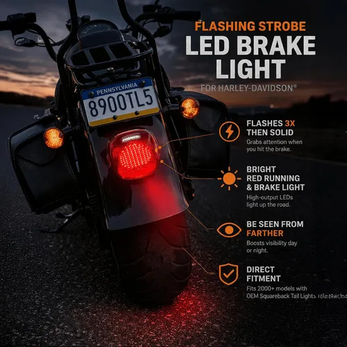Miniatura 3 de Eagle Lights Luz Trasera Roja Intermitente LED de Mejora para Harley Davidson Sportster/Softail/Touring/Dyna