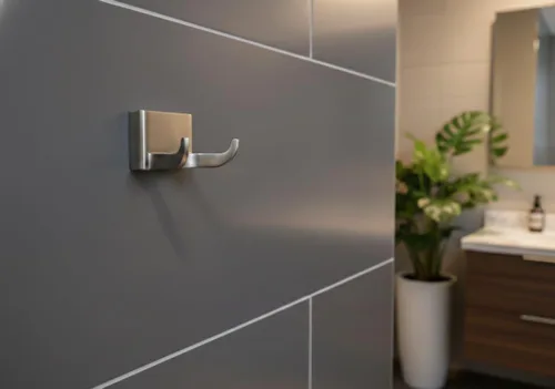 Miniatura 4 de Formosa Design Hardware - Gancho para toallas y batas, variedad de acabados y estilos disponibles (estilo cuadrado, níquel cepillado)