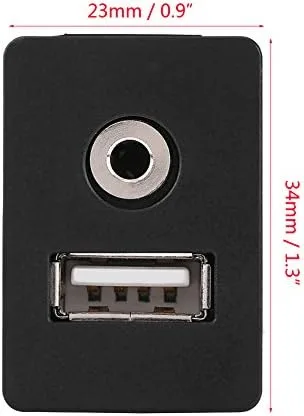 Miniatura 5 de Dilwe Soporte de extensión AUX, cable de montaje empotrado en panel USB para automóvil, barco y motocicleta
