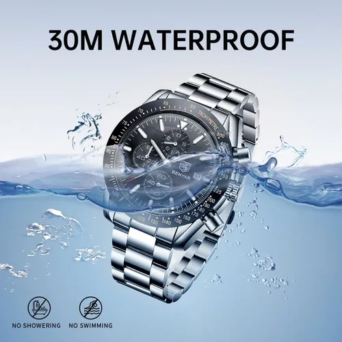 Miniatura 3 de BY BENYAR Reloj de pulsera para hombre Tienda analógico, relojes para hombre, negocios, trabajo, impermeable, cronógrafo, para hombre, moda
