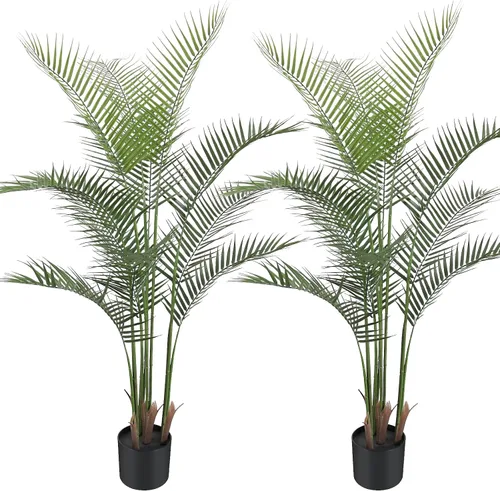 Miniatura 14 de Palmera artificial de 2.7 pies con 12 troncos, perfecta palmera tropical sintética de 32 pulgadas en maceta para interiores y exteriores, casa