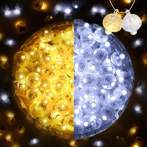 Miniatura 24 de 50 mini luces LED, globos de luz LED para decoraciones de fiesta, luces de fiesta de neón para linterna de papel, huevos de Pascua, fiesta de Rojo