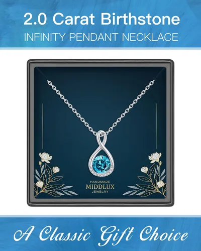 Miniatura 9 de Collares de piedra natal genuina para mujeres y niñas, collar infinito, regalos de cumpleaños para ella, joyería para mujeres adolescentes y niñas