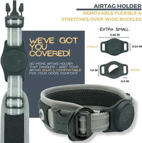 Miniatura 5 de Aitag - Collar para perro de alta calidad, soporte para collar de perro, acolchado de malla de aire reflectante, collar de perro de liberación