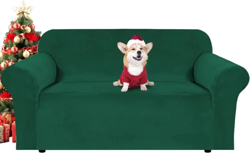 Miniatura 84 de H.VERSAILTEX Funda de terciopelo elástico para sillón, funda para sillón de 1 cojín para sala de estar, funda de muebles hecha de terciopelo grueso