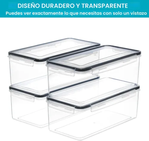 Miniatura 7 de Vtopmart Recipientes herméticos para almacenamiento de alimentos con tapas, juego de 8 unidades, 3.2 L, contenedor de plástico para organizador
