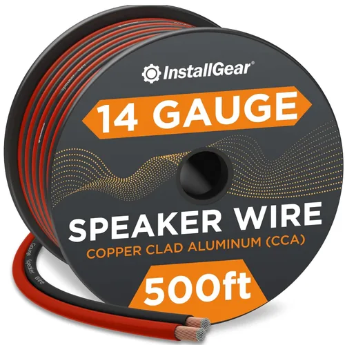 Miniatura 22 de InstallGear Cable de altavoz de calibre 14 de 30 pies, cable de altavoz de audio de automóvil de aluminio revestido de cobre para sistemas estéreo