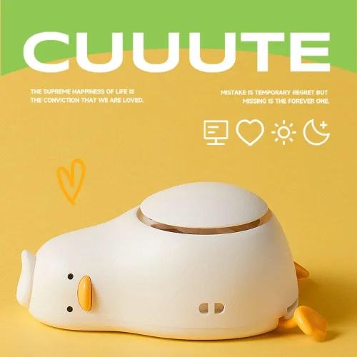Miniatura 4 de Mini ventilador de cuello personal manos libres/lindo ventilador portátil de pato acostado/ventilador de collar con cordón ajustable, batería