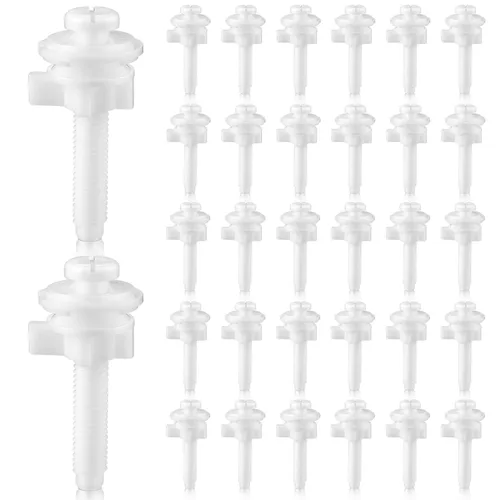 Kit de repuesto de 32 piezas de tornillos para asiento de inodoro Jetec, pernos de plástico con tuercas de plástico y arandelas, kit de piezas para