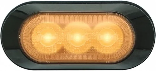 Maxxima M20383YCL - Luz de advertencia de perfil ultrafina de 3 LED ámbar con montaje en superficie y lente transparente