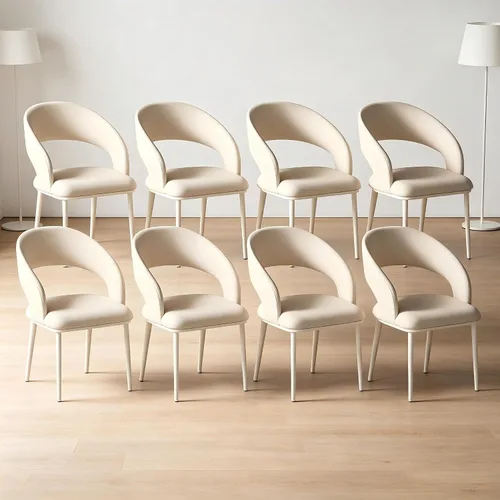 Miniatura 16 de Juego de 2 sillas de comedor, sillas de escritorio modernas, silla decorativa tapizada con respaldo curvado con patas de metal para oficina en casa