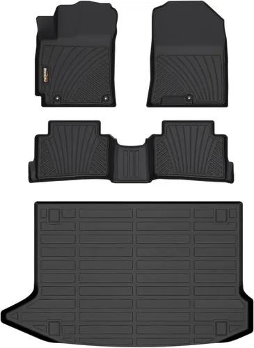Miniatura 66 de Alfombrillas para todo tipo de clima y forro de carga para Volkswagen Atlas 2018-2025 (asiento de cubo de 6 pasajeros), juego completo de 3 filas
