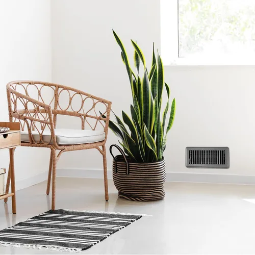 Miniatura 6 de Retisee 4 cubiertas de ventilación de registro de piso de 4 x 12 pulgadas, rejillas de ventilación de piso de acero resistente con flujo de aire