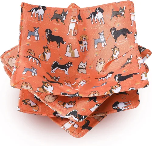 Miniatura 9 de Cunhill 4 Piezas Soportes Acogedores de Algodón para Tazones de Microondas para Comida Caliente Almohadillas Calientes Agarraderas para Tazones