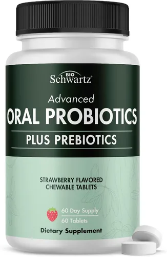 Suplemento de probióticos orales con prebióticos – Apoya dientes saludables, encías, boca y aliento fresco sin olor para adultos – Probiótico dental