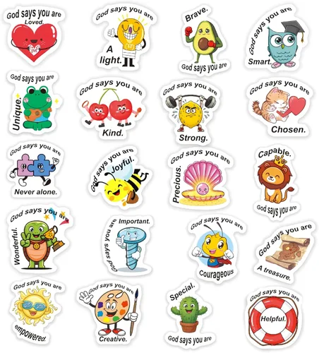 Miniatura 8 de Calcomanías de la Biblia cristiana para niños, 1000 unidades de 1.5 pulgadas, calcomanías adhesivas de Jesús con citas de las Escrituras cristianas