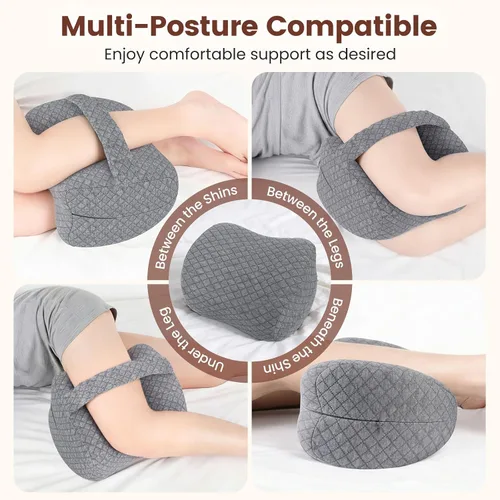 Miniatura 6 de Knee Pillow for Side Sleepers, Supportive Memory Foam Leg Pillow for Side Sleeping with Elastic Strap, Heart-Shape Pillow Between Legs for Pain
