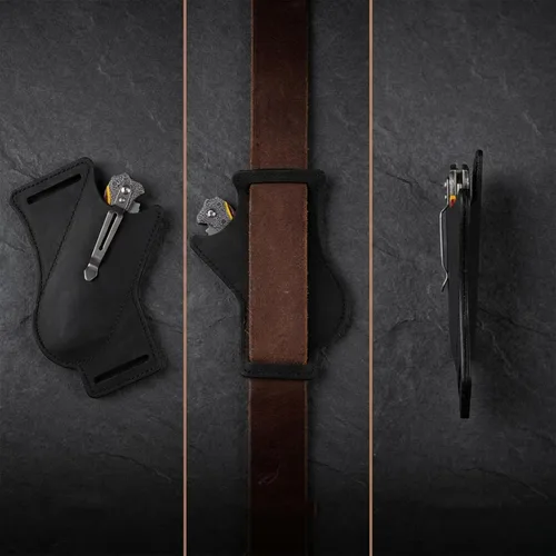 Miniatura 6 de Funda de cuchillo, funda de cuchillo con hebilla de cinturón, fundas de cuchillo de cuero para cinturón, funda de cuchillo plegable de bolsillo EDC