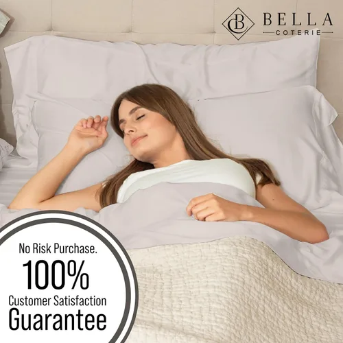 Miniatura 5 de Bella Coterie Juego de fundas de almohada de bambú de lujo tamaño King 100% viscosa de bambú cultivada orgánicamente Ultra suave Dune