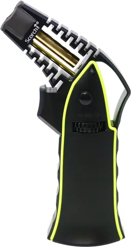 Miniatura 13 de Antorcha Scorch Torch CNC maquinada de 17,14 cm de alto, antorcha de llama de aluminio portátil ajustable recargable con butano en caja de regalo