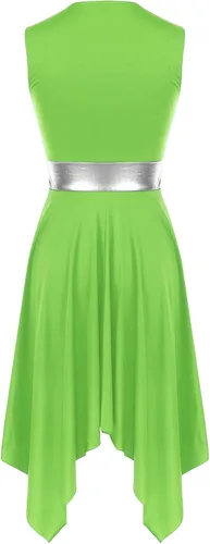 Miniatura 124 de easyforever Vestido de baile sin mangas con bloques de color para mujer, alabanza litúrgica, ropa de baile lírico, vestido de bata de adoración