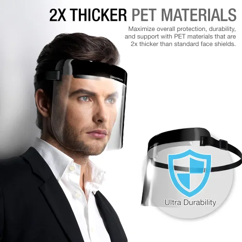 Miniatura 3 de Purity Protectores faciales de seguridad para adultos (paquete de 3) material transparente PET completo con ajuste deslizante integrado banda