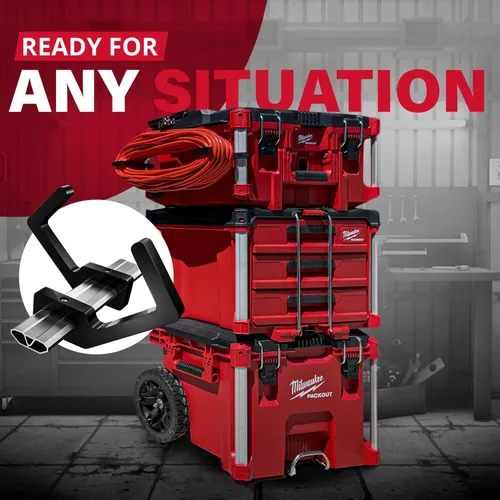 Miniatura 6 de Soporte para cable de extensión Packout para sistema Alpha Rail Compatible con Milwaukee Packout Tool Box - Se ajusta a organizadores Packout - Negro