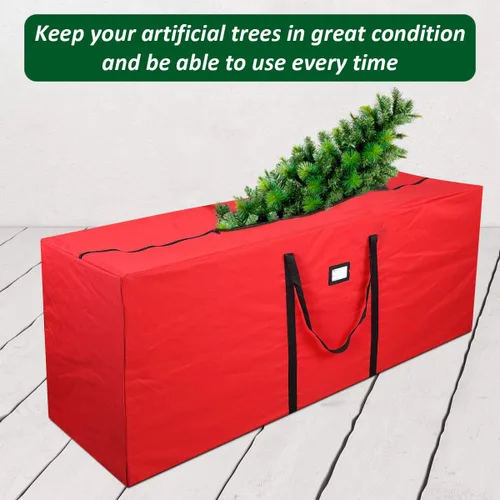 Miniatura 4 de Bolsa de almacenamiento para árbol de Navidad que se adapta hasta a 2 a 2.4 m Árbol navideño desmontado de 50 x 15 x 20 pulgadas, contenedor, caja