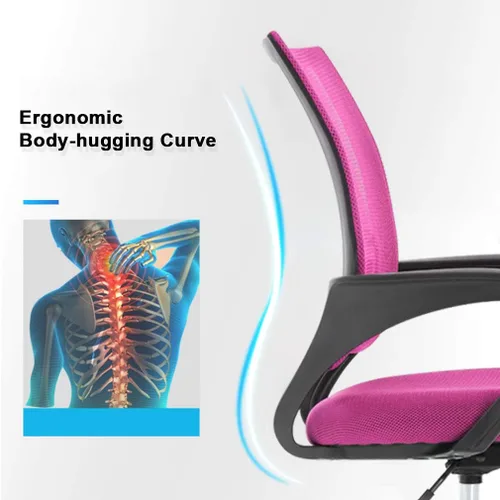 Miniatura 6 de Silla de escritorio de malla, silla de oficina ergonómica, silla de computadora con soporte lumbar y reposabrazos, silla de escritorio ajustable