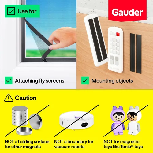 Miniatura 2 de GAUDER Cinta magnética A+B para mosquiteras y mosquiteras, tiras magnéticas autoadhesivas con fuerte atracción mutua, cinta magnética