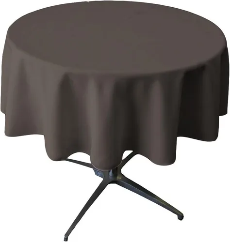 Miniatura 38 de LA Linen - Mantel redondo lavable de popelina de poliéster, resistente a manchas y arrugas, 51", mantel de tela para comedor, cocina, fiesta, Negro