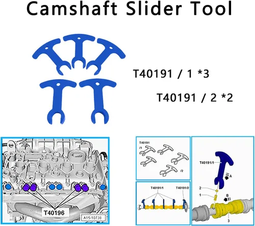 Miniatura 4 de ZKTOOL - Herramienta de bloqueo de alineación de árbol de levas para motor, compatible con VW VAG Audi 1.8 2.0 TSI TFSI (2006-2018) EA888, T10352