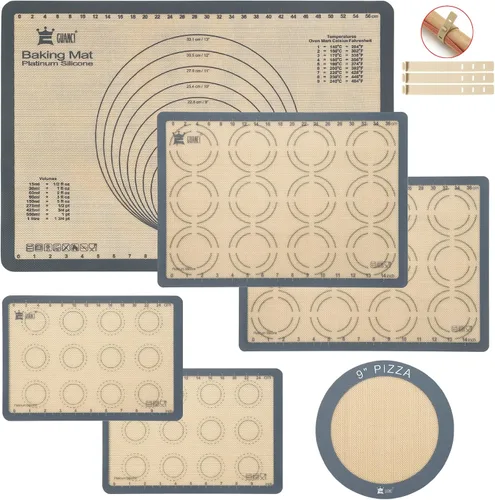Miniatura 10 de GUANCI - 2 alfombrillas de silicona para hornear, 11.6 x 16.5 pulgadas, 0.028 in (0.03 pulgadas), alfombrillas antiadherentes reutilizables
